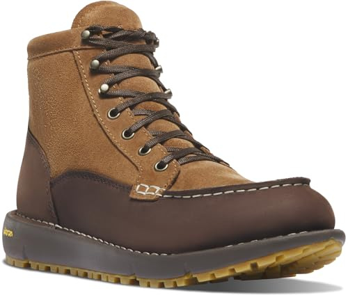 Danner Logger 917 Waterproof Moc Toe Work Boots for Men - Nubuck Leather with Breathable Gore-Tex - Vibram SPE Midsole and 917 Traction Outsole - Ortholite Footbed - Coffee Bean/Monk's Robe - 8.5
