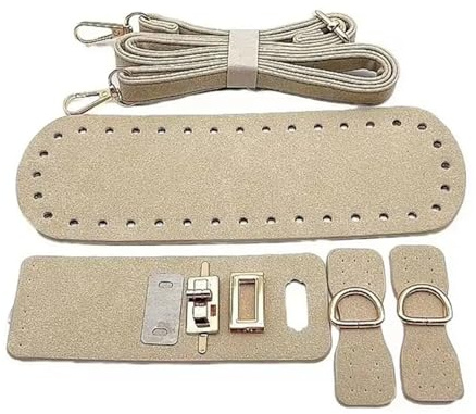 Tmboryuu Juego de bolsa de hombro de piel sintética fácil de montar con agujero preperforado y herrajes para una creación rápida y única, práctico kit de costura de piel sintética para adultos