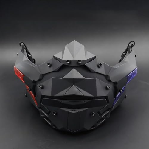 Zhongren Masque cyber punk pour cosplay - Demi-masque amovible anti-buée pour homme et femme - Accessoire de fête d'Halloween - Festival de musique