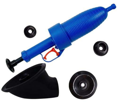 HAMPPLIES Déboucheur Toilette à Air Comprimé Bleu Outil Portable pour Évier et Kit Ventouse pour Canalisation Bouchée Facile à Utiliser pour Salle de Bain et Cuisine