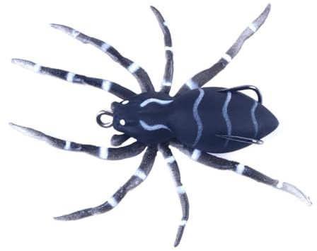 Gatuida Leurre De Pêche Araignée 3D Réaliste Noir, Appât De Simulation Souple, Pêche Eau Douce Et Eau Salée,