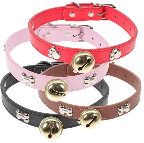 DOITOOL Collari per Bestiame con Campanelli Regolabili, Set da 4 Pezzi Colorati per Pecore, Capre e Mucche, Accessori per Allevamento con Cavezza Comoda e Sicura per Animali da Fattoria