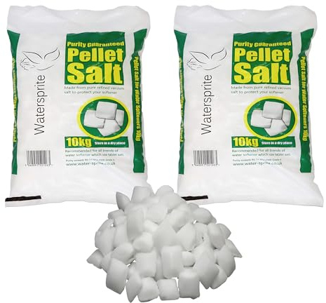 Water Softener Salt Tablets 10kg 2 Packs, PDV Food Grade Quality Tablet Salt for Water Softener Compatible to All Water Softner Machines Pillow Shaped Salt Tablet for water softeners (2 Packs, 10 KG)