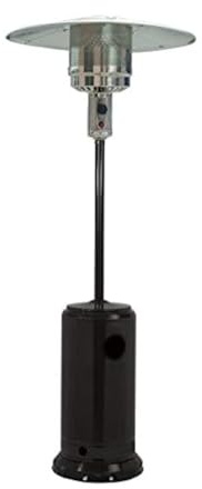 Stufa Patio A Fungo Da Esterno Gas Gpl Propano 13Kw Con Ruote Vano Porta Bombola Fungo Riscaldante Per Terrazze Giardino Dehors Locali Bar Ristorante (Nero)