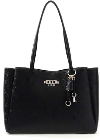 GUESS Schultertasche Laptoptasche mit Laptopfach Anise Multi Compartment Tote Black Logo schwarz