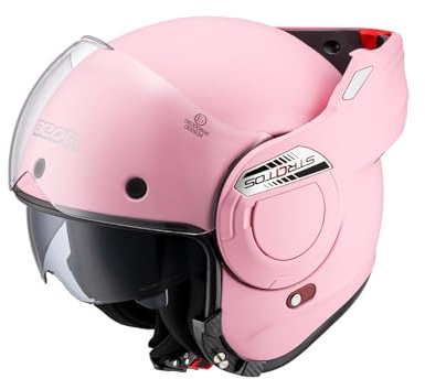 BEON Stratos Motorradhelm - Systemhelm Klapphelme mit Visier und Sonnenblende - Rollerhelm Sonnenblende - Motorrad Helm Damen & Herren - Integralhelm 180° Klappbar - Anti-Kratz-Visier - XS