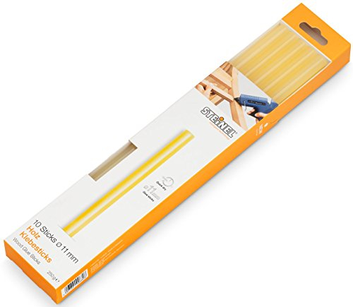 Steinel Bâtons de colle chaude à bois - diam. 11 mm - stylo á colle chaude - cartouches á colle chaude de bois d'une longueur de 250 mm 250 g - 10 bâtons - 006778