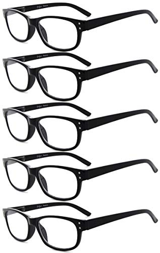 Eyekepper 5-pack Retro Vintage Lesebrille mit Federscharnieren Schwarz +4.00