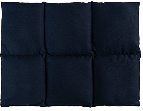 Coussin aux graines de groseille 40x30 - Bouillotte micro-ondes - Coussin thermique - Coussin aux graines - Compresse chaude ou froide (6 compartiments; Design: Bleu foncé)