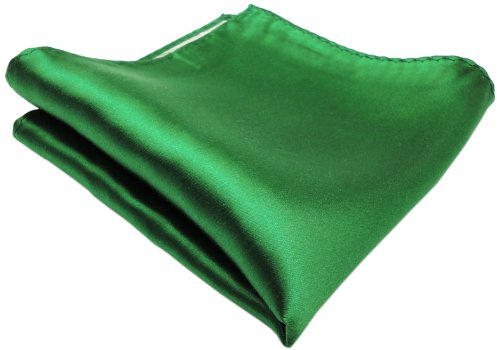 TigerTie vävd designer satin sidenduk enfärgad enfärgad – duk 100% silke, Grön trafikgrön, Einstecktuchgröße: ca. Länge 30 cm, Breite 30 cm
