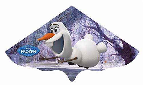 Paul Günther 1221 - Kinderdrachen mit Disney Frozen Olaf Motiv, Einleinerdrachen aus robuster PE-Folie, für Kinder ab 4 Jahren, mit Wickelgriff und Schnur, ca. 115 x 63 cm groß