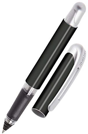 Online Tintenpatronen-Rollerball College Black, Rollerball für Rechtshänder und Linkshänder, ergonomisches Griffstück, hochwertiger Roller-Ball, Standard-Tintenpatronen, inkl. Kombipatrone blau, 1 Stück (1er Pack)