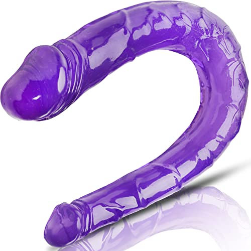 Doppeldildos für frauen Sextoy 30 cm langer realistischer Dildo mit flexibler TPE G-Punkt-Stimulation 100% wasserdicht Durchmesser von 2-3 cm Dildo Anal Dildo Weich manner FOPS D28 (Violett)