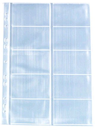 Herlitz 5894209 Visitenkartenhülle A4 mit 10 Fächern, glasklar, 100 Stück