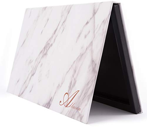 Allwon Magnetische Palette Marmor leer Make-up-Palette mit Spiegel für Lidschatten-Lippenstift erröten Pulver