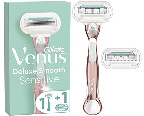 Venus Deluxe Smooth Sensitive Damenrasierer, Hautschutz, 1 x Rasierer + 1 zusätzliche Klinge [OFFIZIEL]