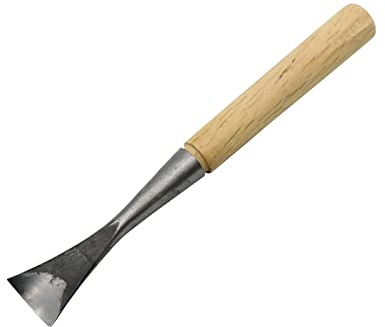 1 cuchillo de talla redondo medio mango de madera dura carpintería Hobby Art Craft fabricación herramientas forjado a mano cinceles de grabado (ancho: 35 mm)