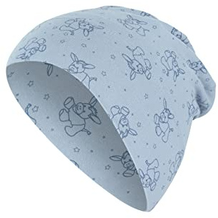 Sterntaler Baby Jungen Beanie Baby GOTS Slouch-Beanie Mütze - Beanie Baby, Kinderbeanie, Babymütze - aus Jersey mit Eseln - bleu