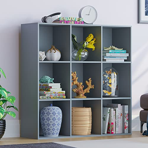 Vida Designs Durham Cube - Estantería organizadora de Almacenamiento para Sala de Estar, Muebles de Oficina en casa (9 Cubos, Gris)