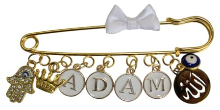 Baby Stecknadel mit Namen Anstecknadel Brosche personalisierte Baby Geschenk Mädchen Junge Glücksbringer Kinderwagen PIN