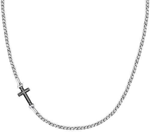 Morellato Cross Collana Uomo in Acciaio, IP nero - SKR61