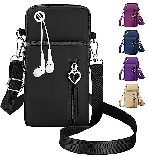 QXRXN Handytasche mit Geldbörse zum Umhängen Damen, Stoff Handytasche zum Umhängen Handy Umhängetasche Schultertasche Crossbody Tasche Geschenke für Frauen zum Geburtstag Weihnachten Klein Beige