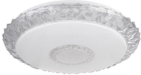 Deckenlampe dimmbar mit Fernbedienung Smart Deckenleuchte 50cm mit Sprachsteuerung Sternenhimmel LED Lampe, Kristall Design, 40W 2980lm 3000-6500K, D 50 cm