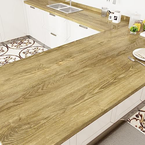 WESTICK Lätt träkontaktpapper skala av och klistra fast bänkskiva 1 000 x 40 cm självhäftande trätapet brunt träkorn kontaktpapper för skåp kökshylla foder kontor skrivbord bord sovrum väggar