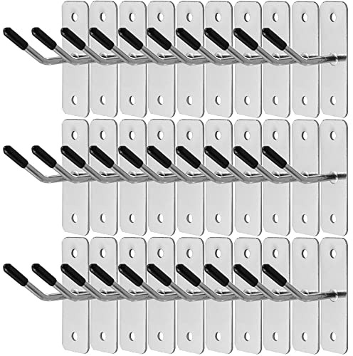KeaJuidy 30pcs Wall Mounted Hook Heavy Duty Metal Single Hooks Home Storage Organizer Hanger Stainless Steel Hook Garage Hooks Tool for Garage Shop Retail Office Kitchen Store Display (2in/5cm)