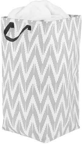 Beldray LA032173ROSEFEU7 Faltbarer Wäschekorb – 55 Liter, mit Tragegriffen, platzsparendes Design, großer Waschkorb, stilvoll und praktisch, 30,5 x 30,5 x 60 cm, graue Azteken, Rose Gold Edition