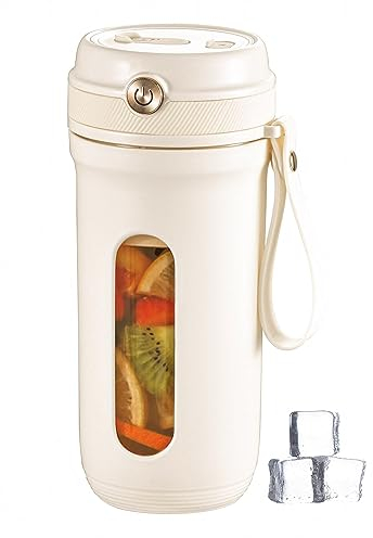 Tragbarer Mixer 350 ml, Mini Saft Smoothie Mixer 10 Klingen, USB-C Wiederaufladbare 3000mAh Safttasse für Sport, Fitnessstudio, Büro, Reisen