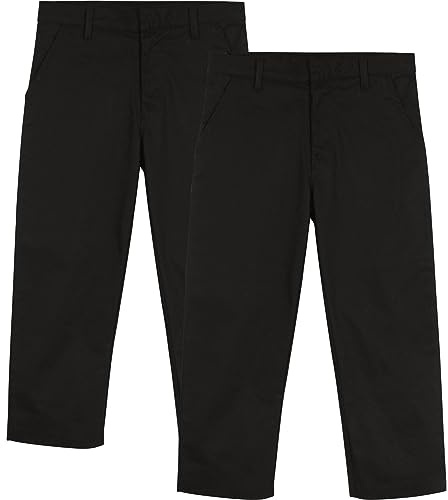 A2Z 4 Kids Pojkar Enfärgade Kolgrön Svarta Skoluniform Byxor Pull Up Normal - Boys UF Pant Jet Black 2 Pack 5-6