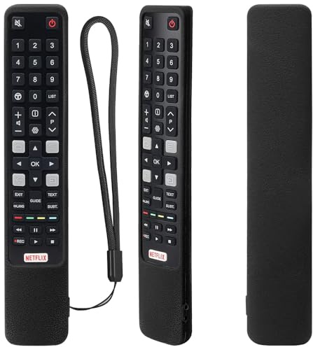 Coque Housse telecommande Silicone Compatible avec TCL RCA RC802N ARC802N YUI1 YUI2 YLI2,Protection Coque telecommande pour TCL 4K UHD QLED Smart TV Remote Cover