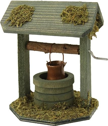 FADEDA Yard Fountain with Roof, Height: 11 cm, Hand-Painted, Detailed Nativity Scene Figures, Christmas Table Decoration, Nativity Accessories