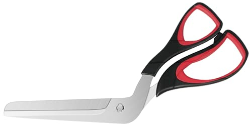 Frepxzlk Pizzaschere, Pizzaschneider, Lebensmittelechte, Scharfe Klinge aus Edelstahl, Weicher Griff, 27cm, Schwarz/Grau, Küchenschere