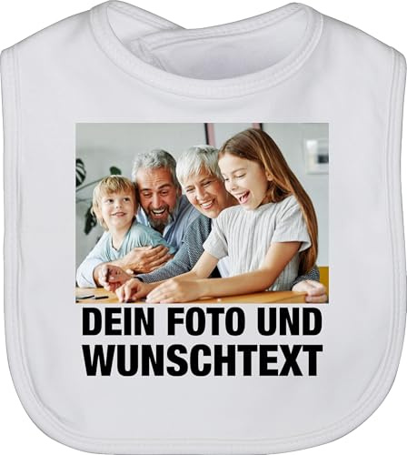 Geschenk mit Namen personalisiert by Shirtracer - Baby Lätzchen - Mit Foto I Eigenem Bild I Text I Name I Wunschtext