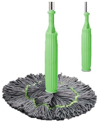 2 in 1 Dehydrated Mop,Balai à Franges déshydraté 2 en 1,Serpillère de Remplacement en Microfibres,serpillère rotative en Microfibre Humide et sèche,Sol Mains Libres pour Tous Les sols