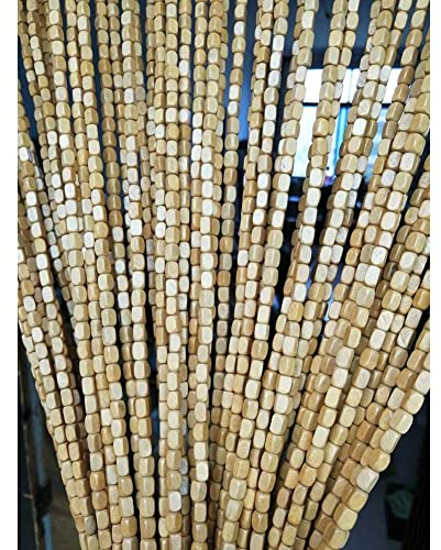 Rygcrud Natürlicher Bambus-Holzperlenvorhang Für Türvorhang, Raumteiler, Heimtextilien, Schrankvorhang, Fensterbehandlung(80 Strands/110x200cm)