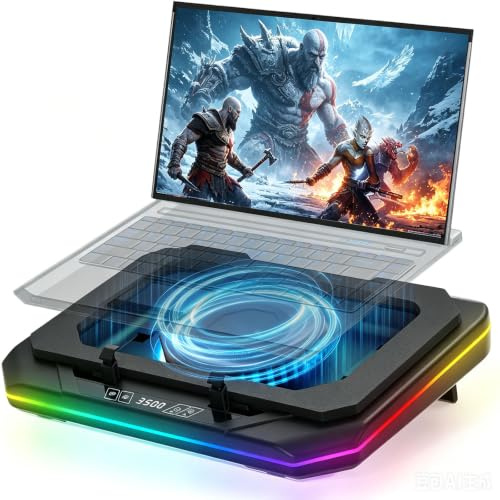 Cooling Pad for Asus ROG Strix G18 Gaming Laptop Cooler with Powerful Turbo Cooling Fan Can Fast Cooling CPU+GPU 40°C, Variable Speed,6 RGB Light