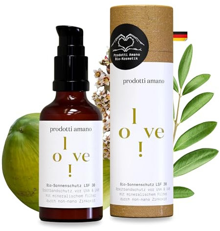 Prodotti Amano Skincare - Mineralische Sonnencreme 50ml SPF 30 I TESTSIEGER* I Sonnenschutz Natürlich ohne Zusätze I Schützt vor UVB & UVA I Für Gesicht und Körper I Bio Sunscreen ohne Chemie