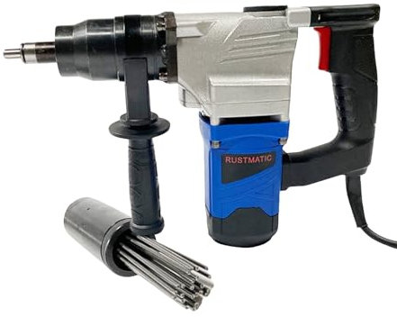 Pistola desoxidante eléctrica de aguja de 1100 W para eliminar óxido, escoria de soldadura y pintura: velocidad máxima de conducción sin carga de 4500 Bpm, limpiador de escoria de soldadura, 110 V