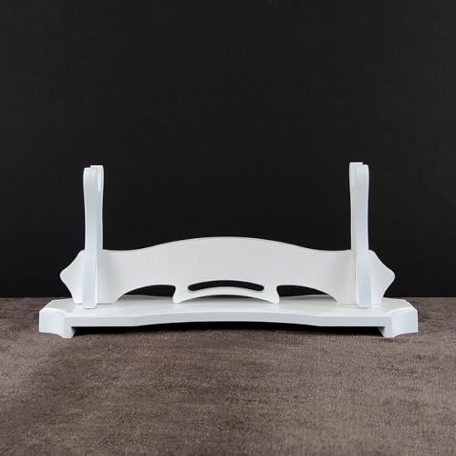 HJHUUA Support d'épée en Bois,Support d'affichage de Bureau Blanc,matériau de Panneau de densité,Support de Stockage d'armes,Support d'épée de Gladiateur Katana pour l'affichage