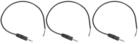 DMiotech 3PCS 3.5mm 1/8 Male Plug Jack Connector Audio Cable 2 Pole Mono Aux Cable Replacement Repair Bare for Headphone Headset Earphone 0.3M/1Ft Black