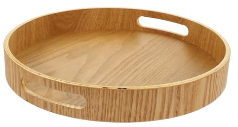 Cabilock Bandeja De Madera para Snacks y Frutas para Cocina y Almacenamiento De Alimentos Diseño Artesanal Natural