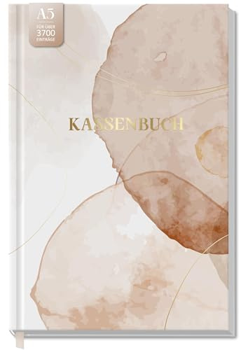 BIROYAL Kassenbuch A5, Übersichtlich & Logisch Strukturiert, Aquarell | 120 Seiten Haushaltsbuch mit 120g Stabiles Papier, Ausreichend Platz für Einnahmen & Ausgaben, Ideal für Kleinunternehmer