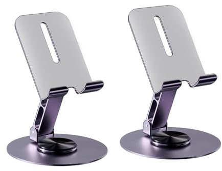 FDHJGFTR Supporto Telefono Scrivania Pieghevole, Tavolo Regolabile In Altezz Stabile Porta Cellulare, Con Base Girevole A 360 Gradi Per Smartphone, Ipad Mini, Universale Supporto Telefono (Viola)