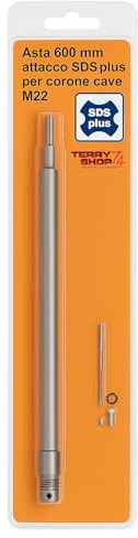 Verlängerung für Hohlkronen Schaft 600 mm SDS Plus mit M22 Gewinde mit Zentrierbohrer in stabiler Rundlagerung (600 mm)