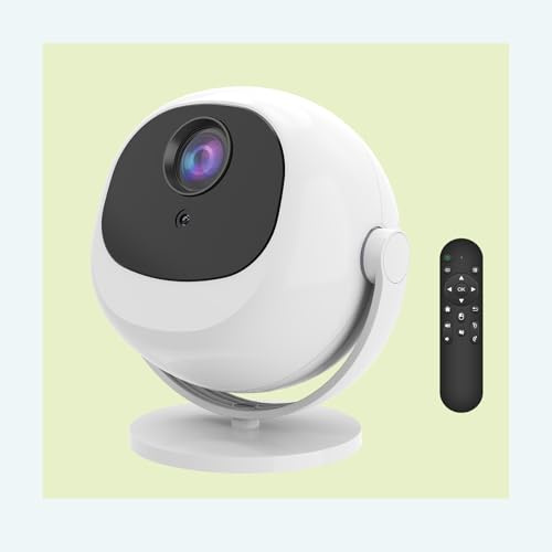 Mini proiettore Supporto 4K con WiFi 6 e BT 5.2, altoparlante integrato, Keystone verticale automatico e messa a fuoco, proiettore portatile girevole a 180°, display da 150 pollici per casa, camera da