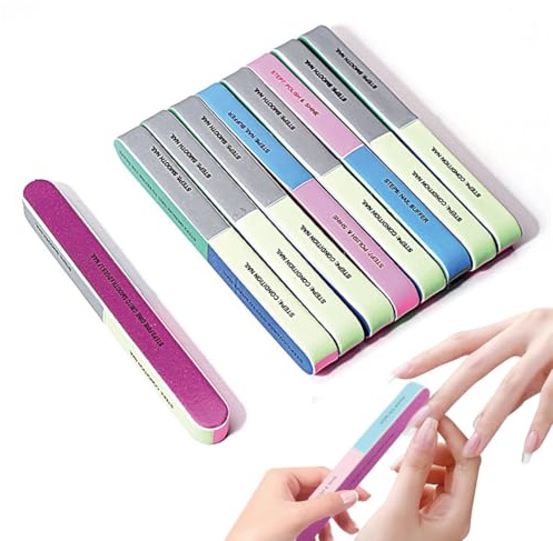 8 Pezzi Nail File, Lima per Unghie Glossing Buffer, 7 lati Lima Unghie Professionale Limetta unghie Levigante e Lucidante per Unghie Naturali