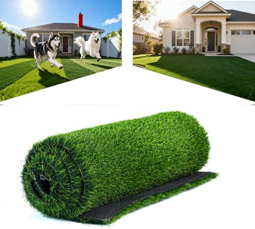Tapis En Gazon Artificiel Haut De Gamme Haute Densité, Hauteur De Poils 30mm, Gazon Artificiel Naturel Et RéAliste Pour Jardin IntéRieur/ExtéRieur, Pelouse, Espace Pour Chiens (1mx 4m)(30mm)